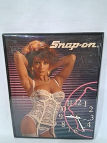 1980's Snap On Tools Pinup Lingerie Model Shop Wall Clock
