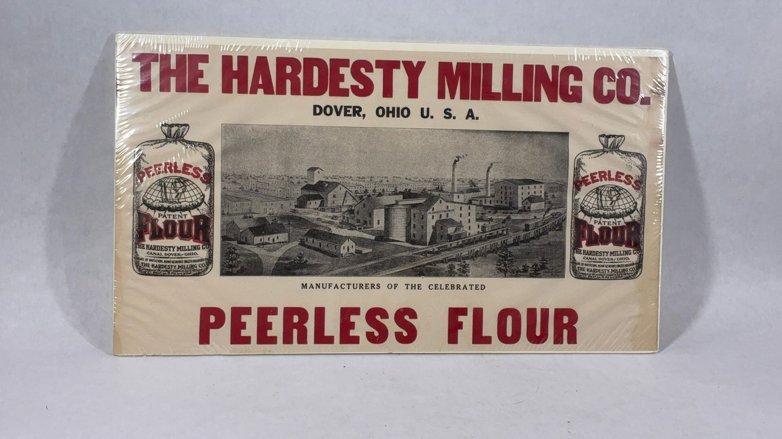 The Hardesty Milling Co. Peerless Flour Dover Ohio Advertising: Great sealed condition? 11 x 20