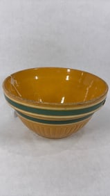 Antique Yellow Ware Banded Dough / Mixing Bowl
