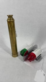 Delta 1950's Rocket Safety Lights & Antique Brass Thos Evans Esq London Telescopic Spyglass