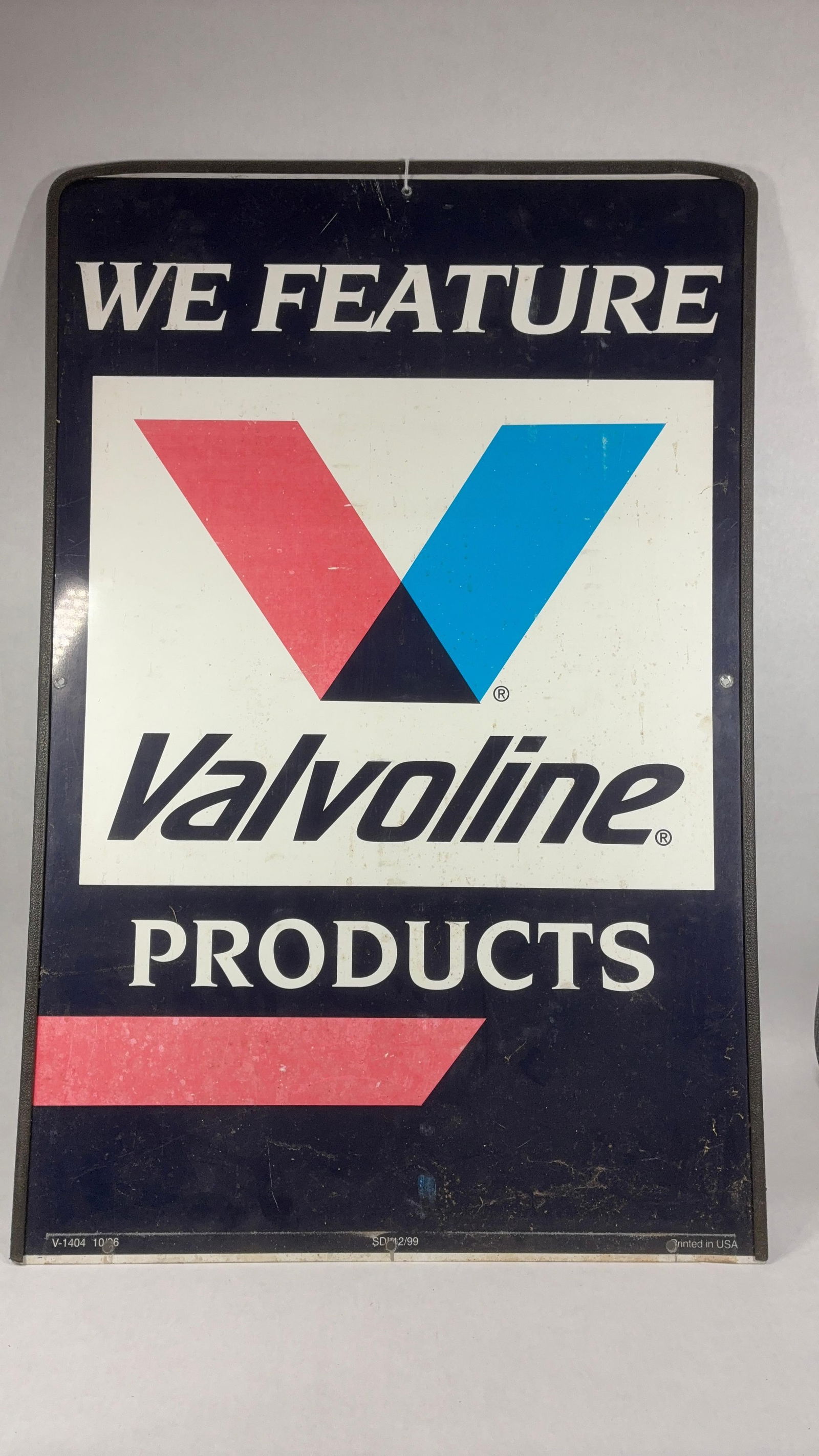 DST Valvoline Products Curb/Sidewalk Insert Sign: No base great color and graphics 24 x 36.5