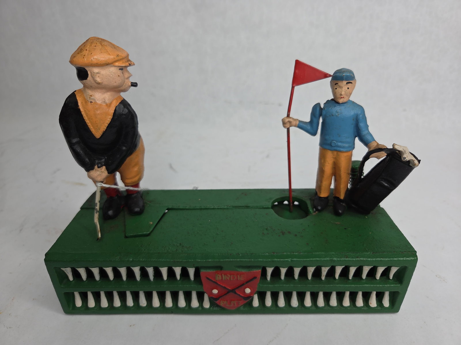 Cast Iron Birdie Putt Mechanical Coin Bank: .