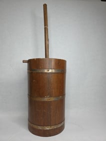 Primitive Wood Dasher Churn w/ Lid and Stomper