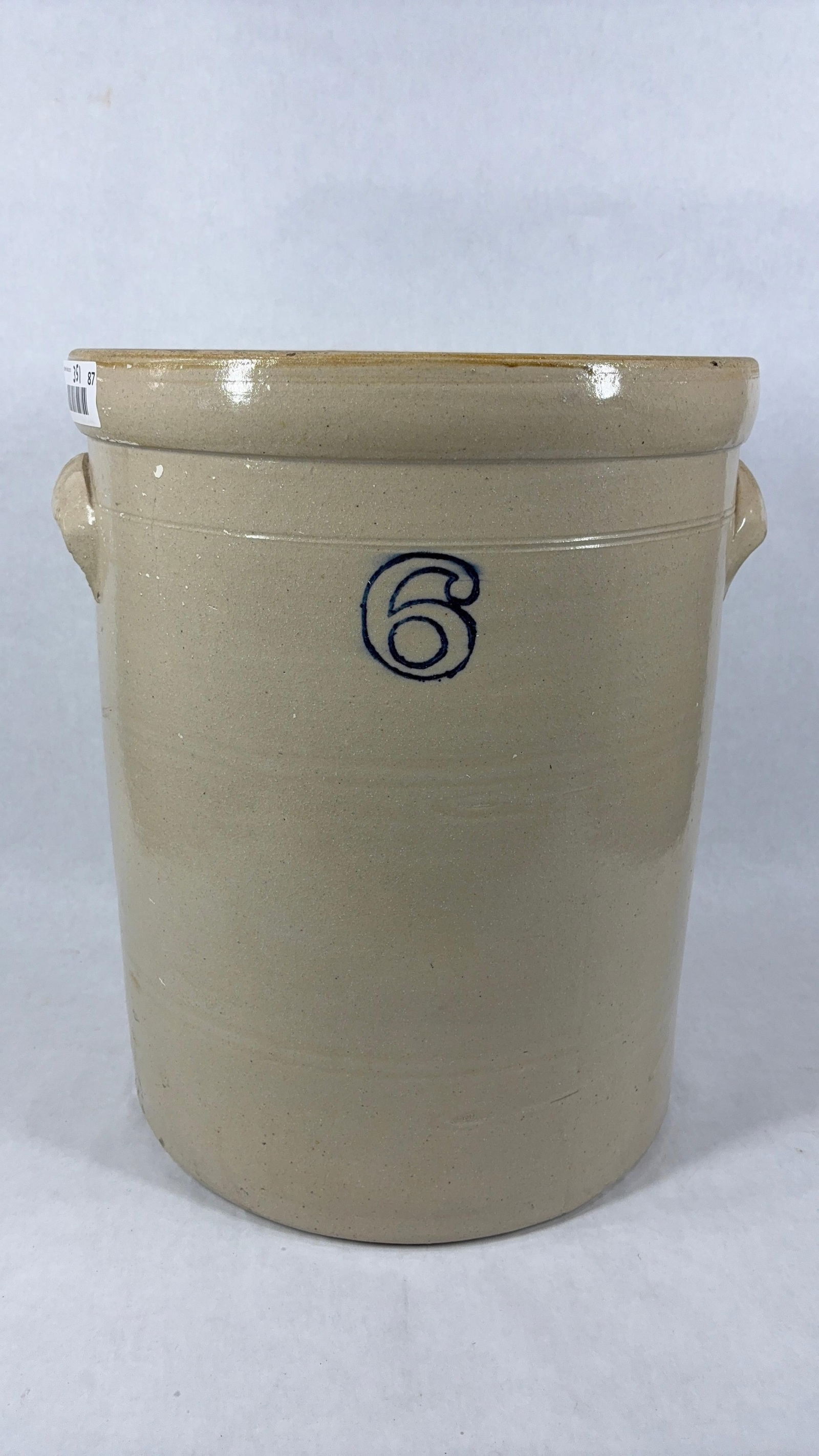 Great 6 Gal. Handled Stoneware Crock (1 of 9)
