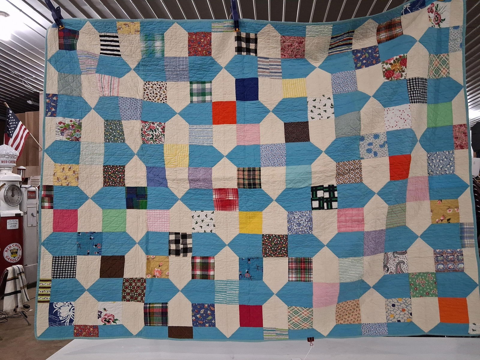 Hand Stitched Multi Textile Patchwork Quilt - 2