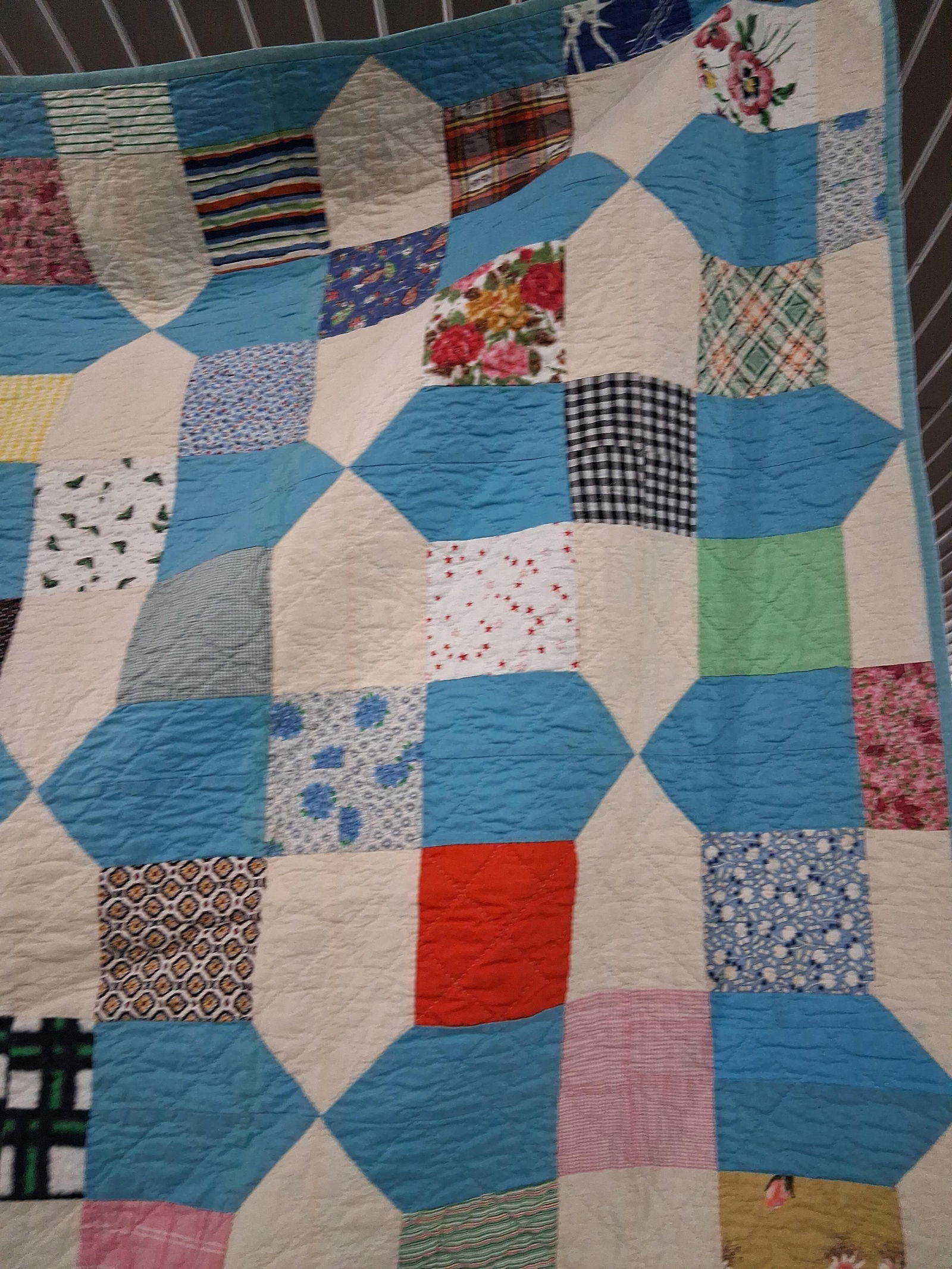 Hand Stitched Multi Textile Patchwork Quilt - 4