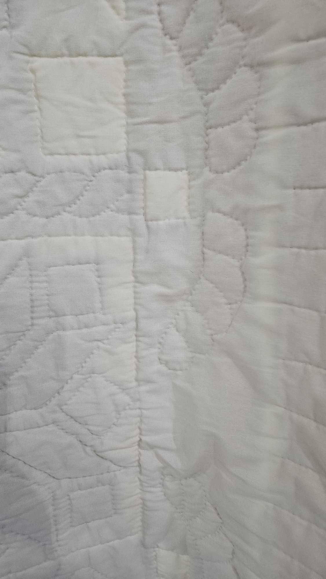 Hand Stitched Multi Square Patterned Flour Sack Quilt - 9