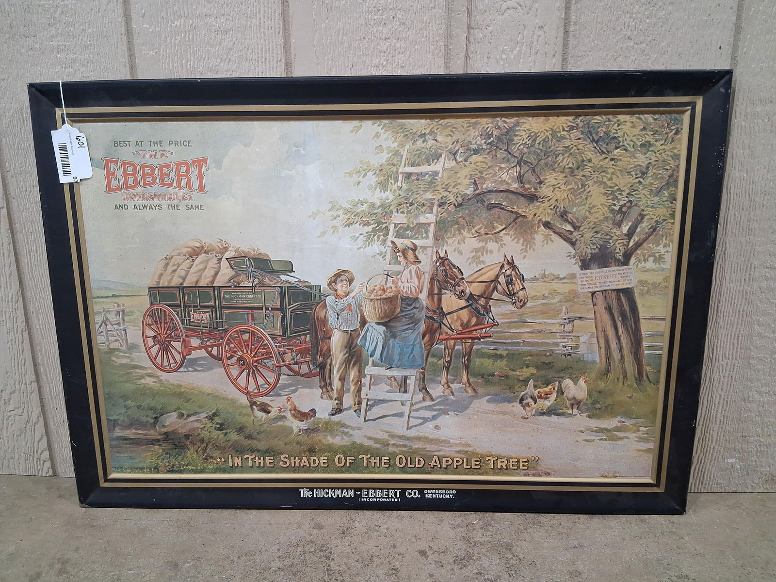 SST The Hickman Ebbert Co. Farm Implement Store Sign: Showing minor areas of wear and denting due to age.? 24 x 35