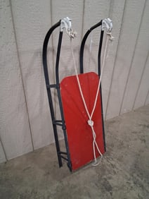 Rare Dragon Head Tipped Early Childs Painted Runner Sled