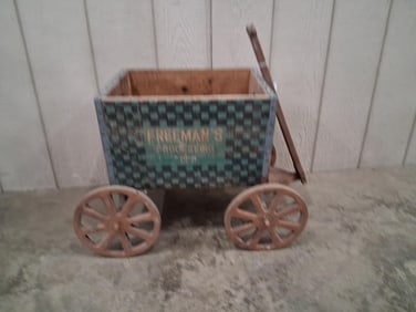 Freemans Processing Homemade Wooden Wagon