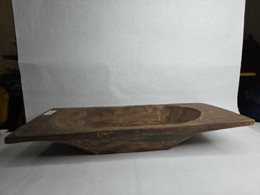 Primitive Hand Carved Wood Dough Bowl Trencher