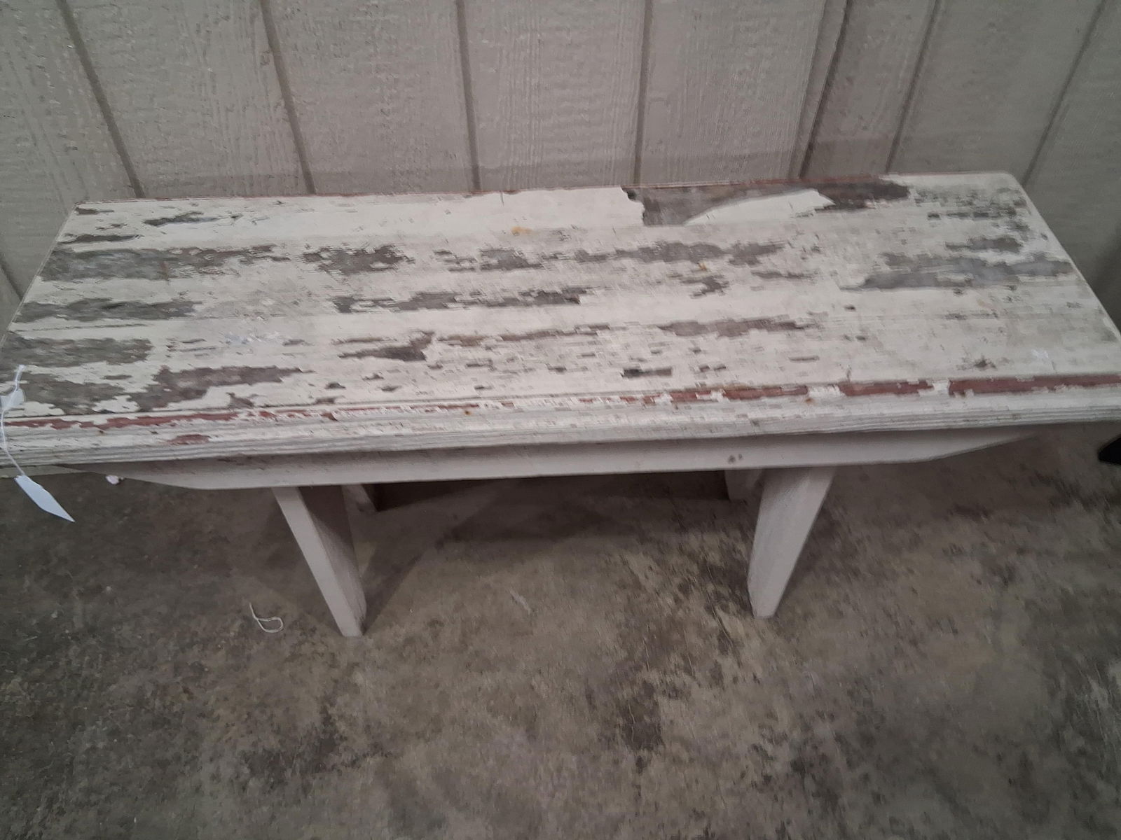Primitive Painted Wood Bench - 2