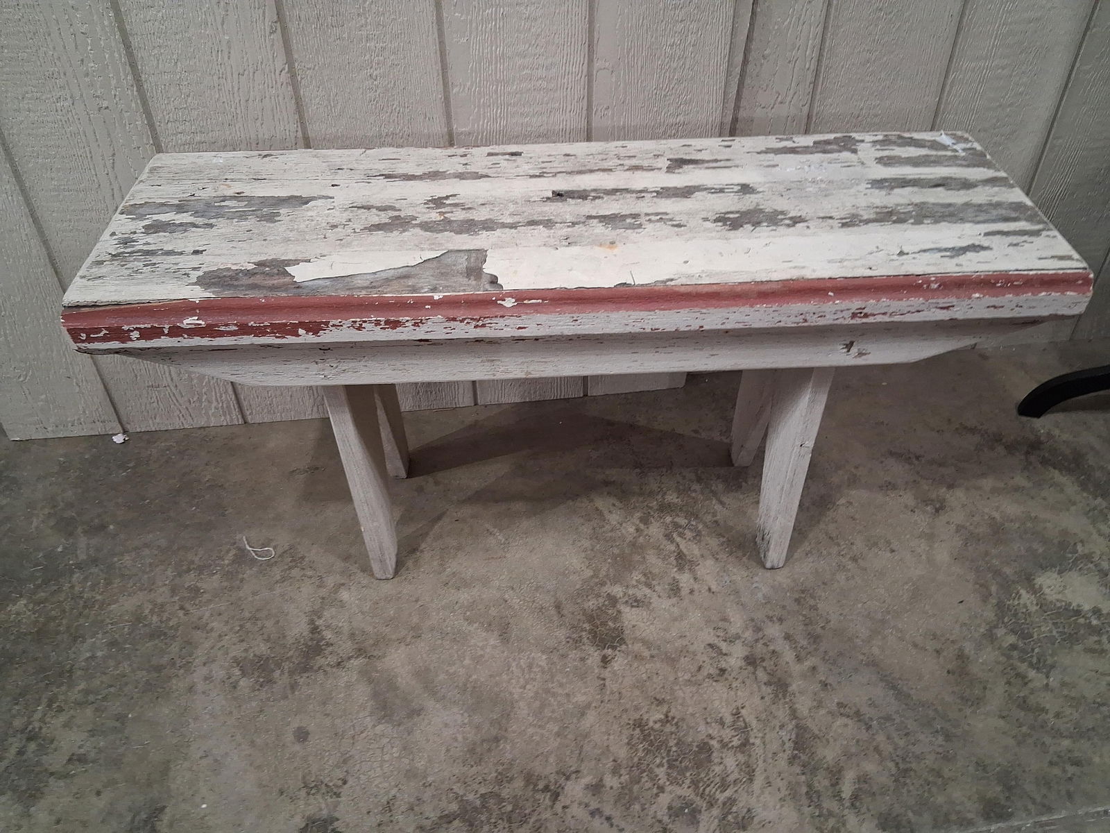 Primitive Painted Wood Bench - 5