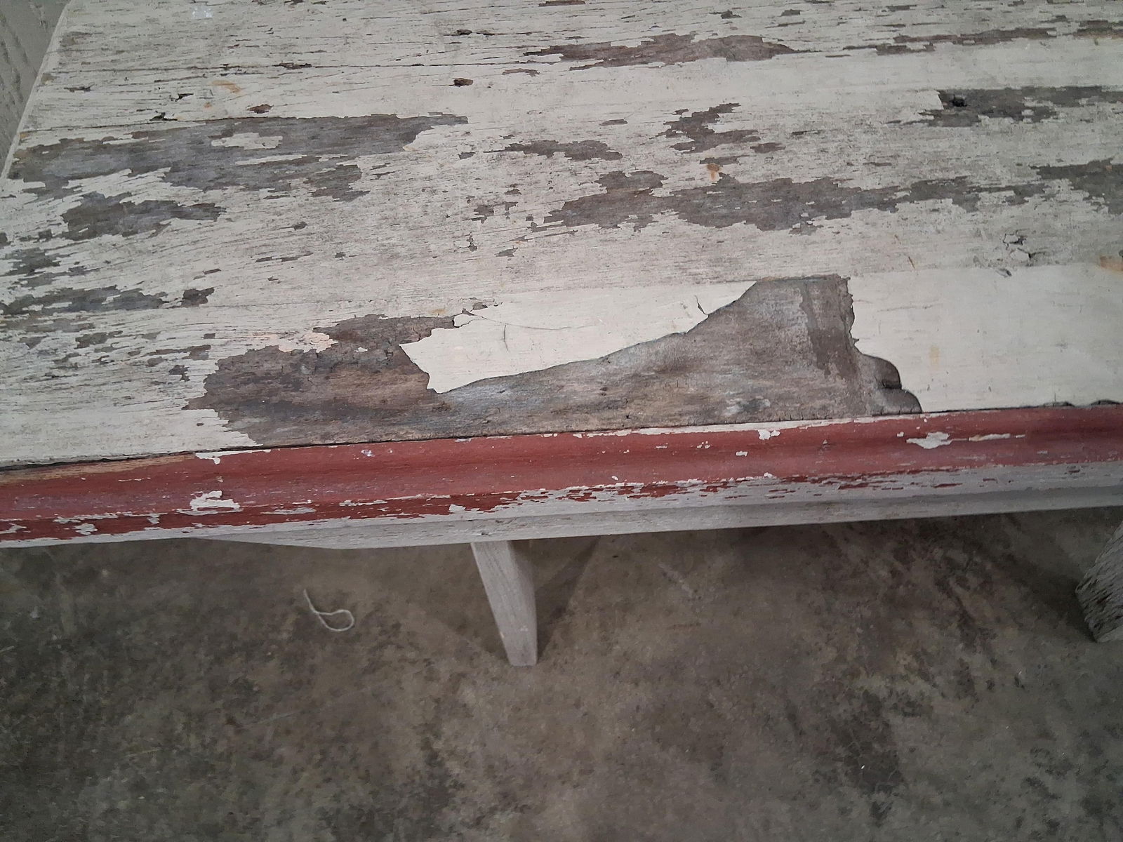 Primitive Painted Wood Bench - 6