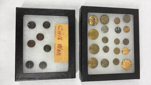United States Military, Rail Road, Civil War, Navy and More Buttons