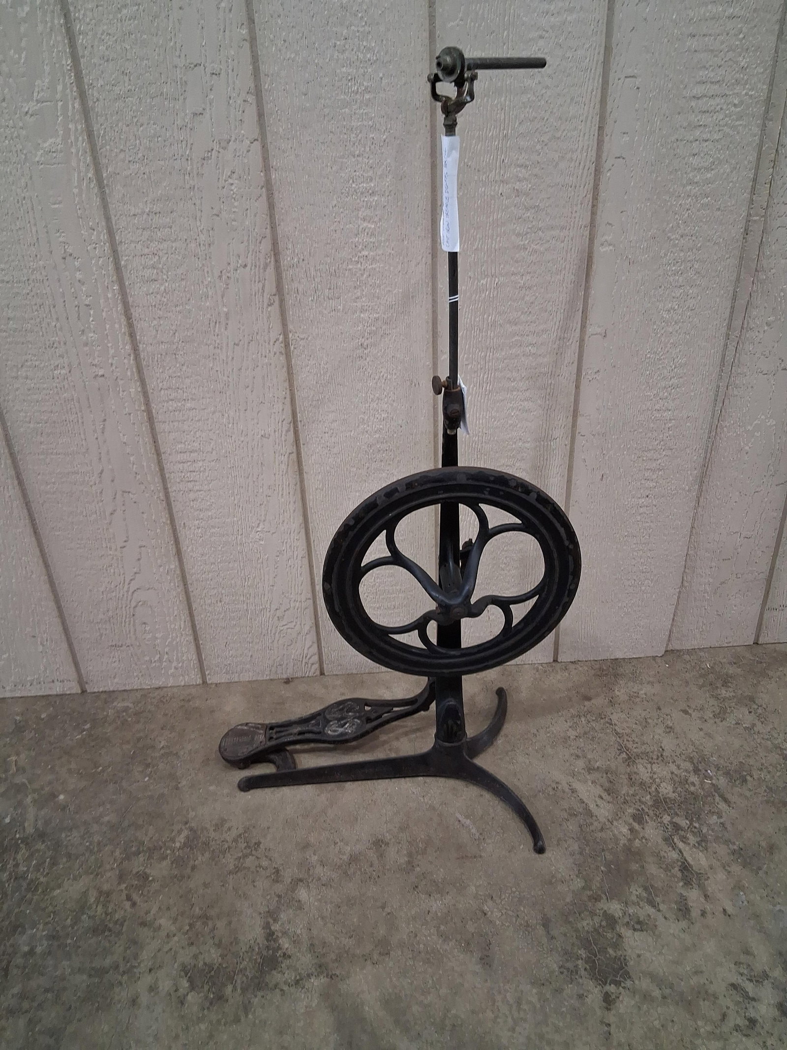 Antique Cast Iron Foot Operated Dental Drill Treadle: Great early condition with all parts being complete and moving freely as should standing 36 in h