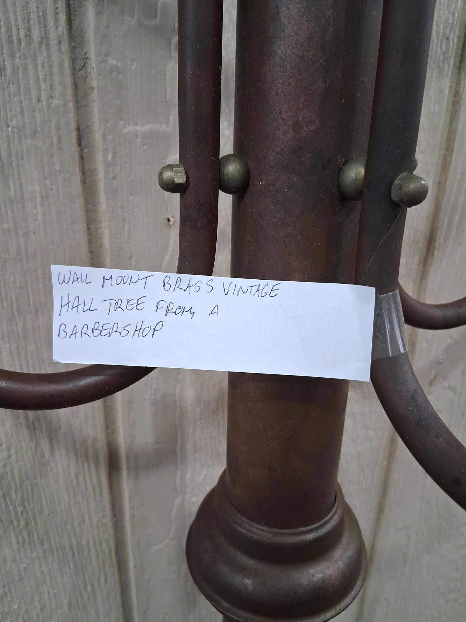 Wall Mount Brass Barbershop Hat Rack - 5