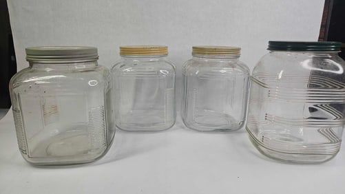4 Country Store Glass Jars