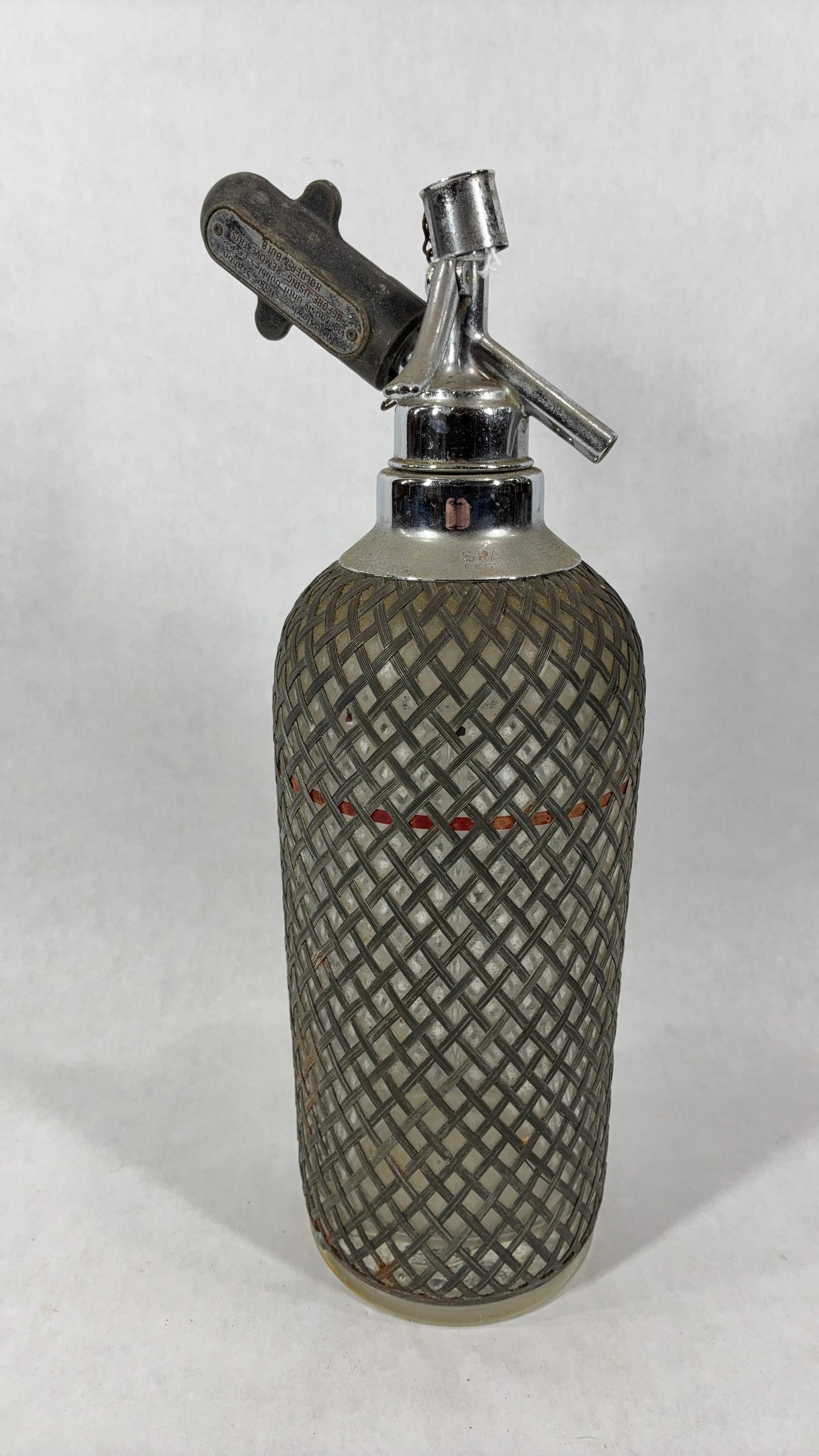 Soda Siphon Wire Mesh Housed Seltzer Bottle (1 of 7)