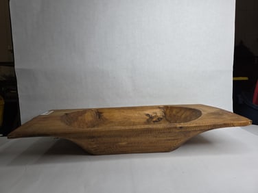 Primitive Wood Dough Trencher Bowl