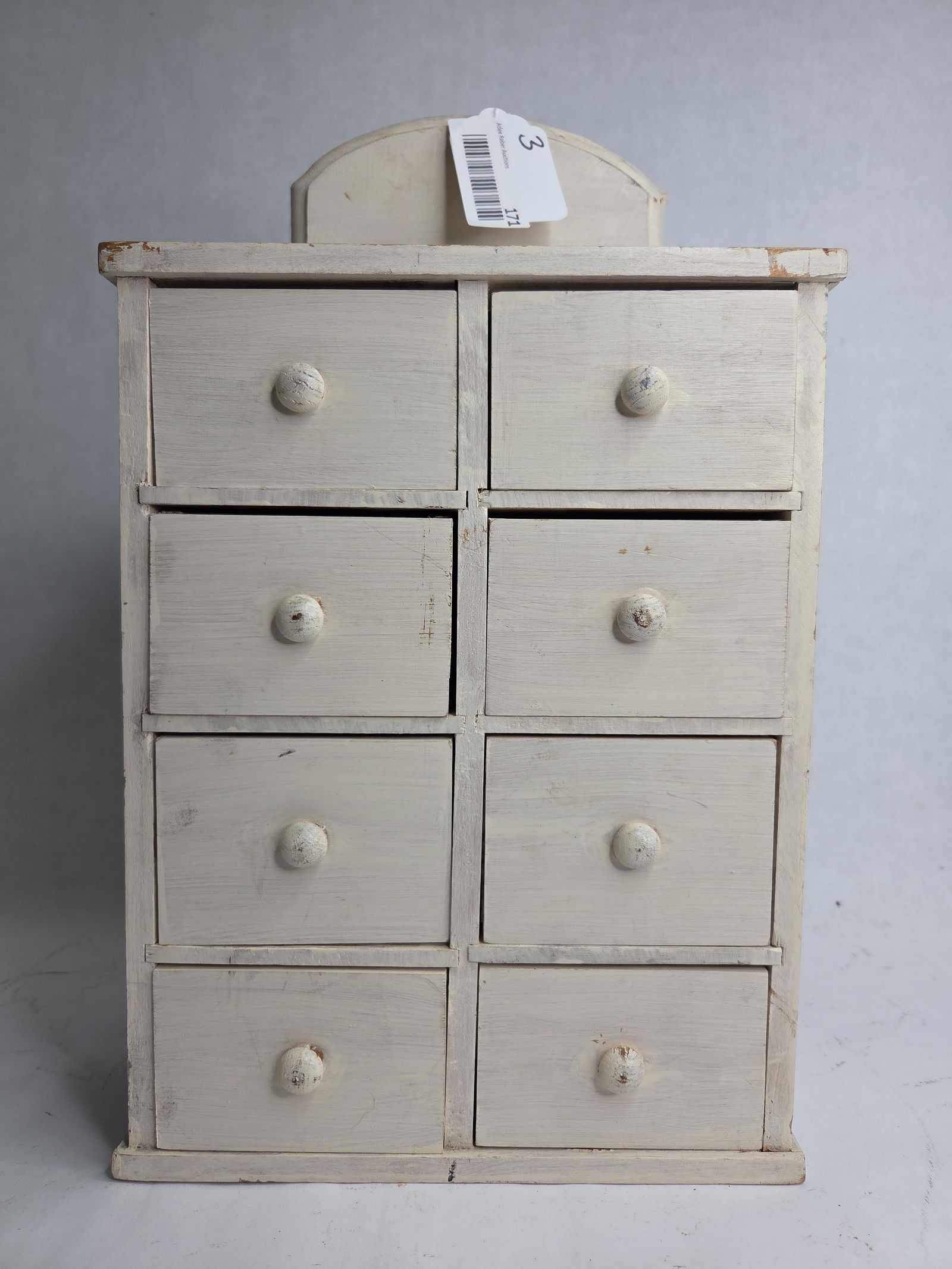 Wall Hanging Painted Wood 8 Cubby/Drawer Spice Cabinet (1 of 9)