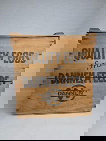 Dannen Feeds Quality Eggs Lidded Wood Egg Carrier Crate