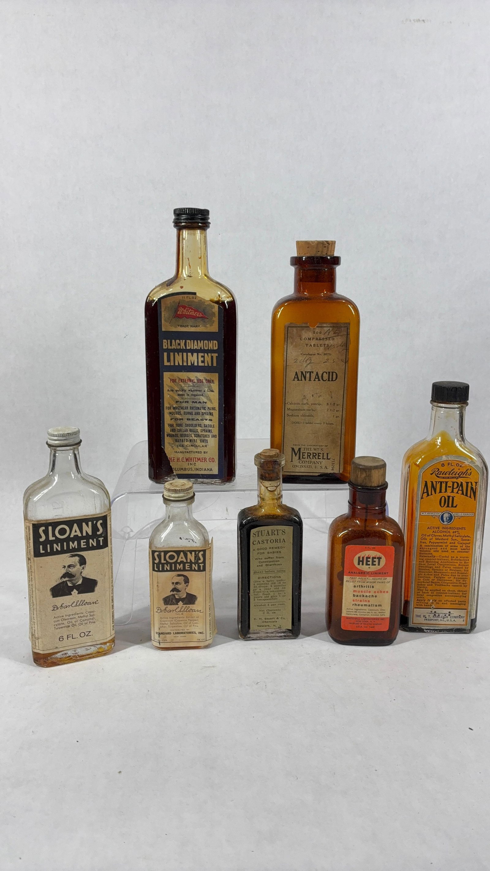 Early Apothecary Bottle Lot Inc. Liniment, Anti Pain Oil, Castoria and More (1 of 6)