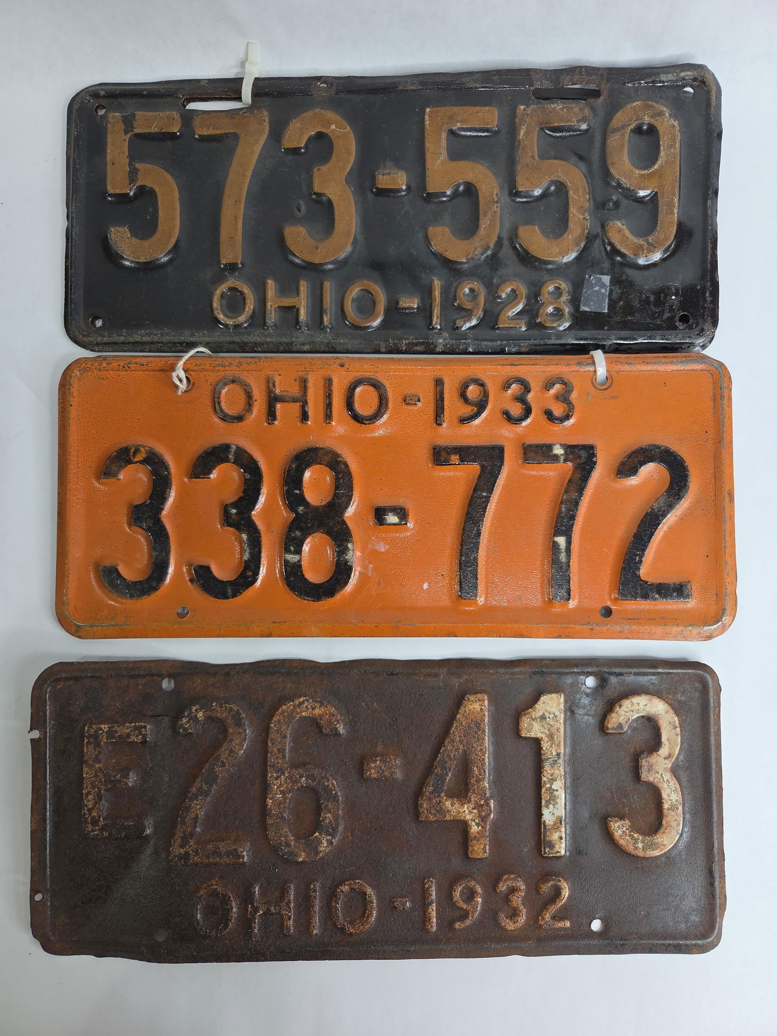 1920's and 30's Ohio License Plates Inc. 2 Sets and 1 Single (1 of 6)