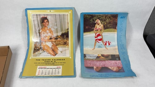 1970's Intriguing Adult Teaser Lift and Peek Calendar Samples