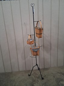 Longaberger Baskets & Display Stand