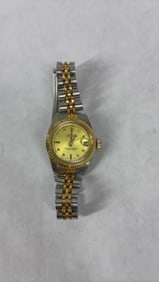 Ladies 1970's Oyster Perpetual Datejust Ladies Rolex 2 Tone Jubilee Bracelet Watch w/ Diamond Hours
