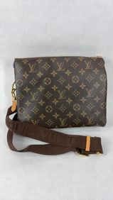 Louis Vuitton Monogram Enghien Crossbody w/ Nylon Strap and Gold Tone Zipper and Accents