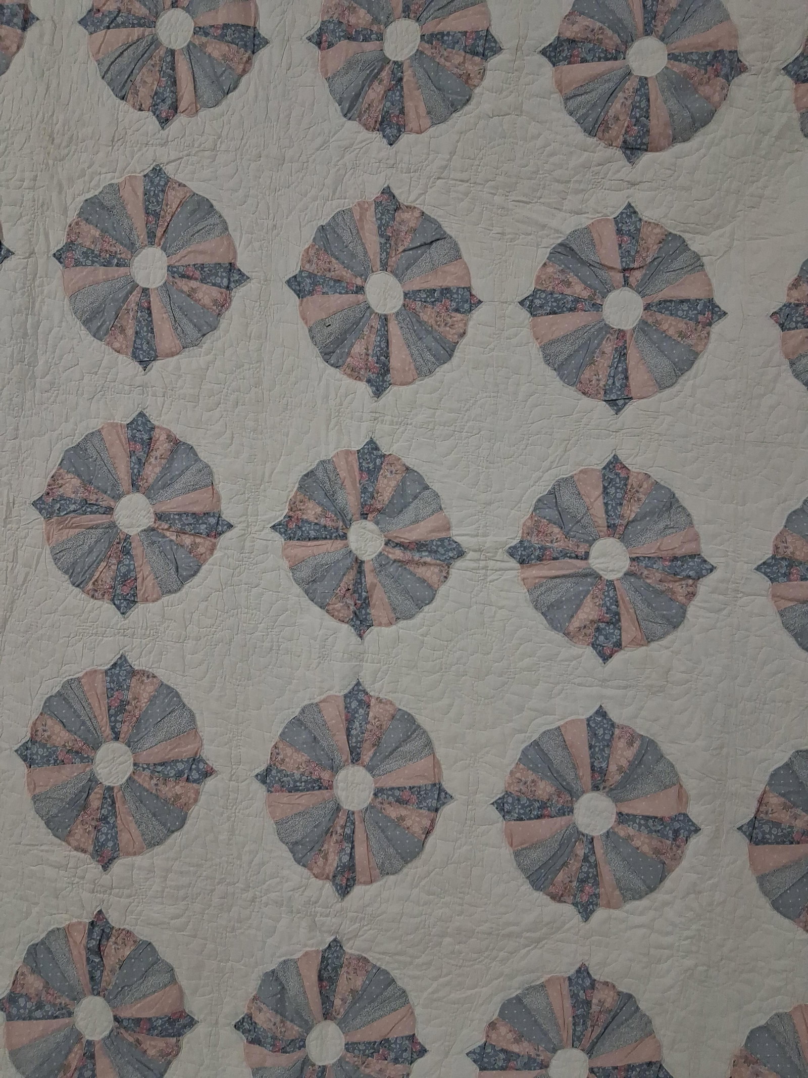 Hand Stitched Pastel Floral Pinwheel Quilt (1 of 7)
