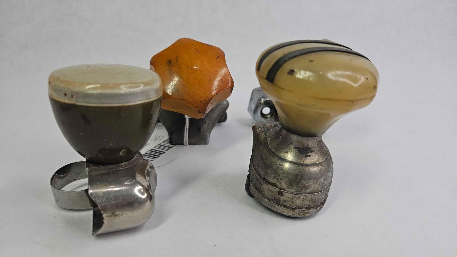 4 Enamel & Bakelite Suicide Knobs - 2