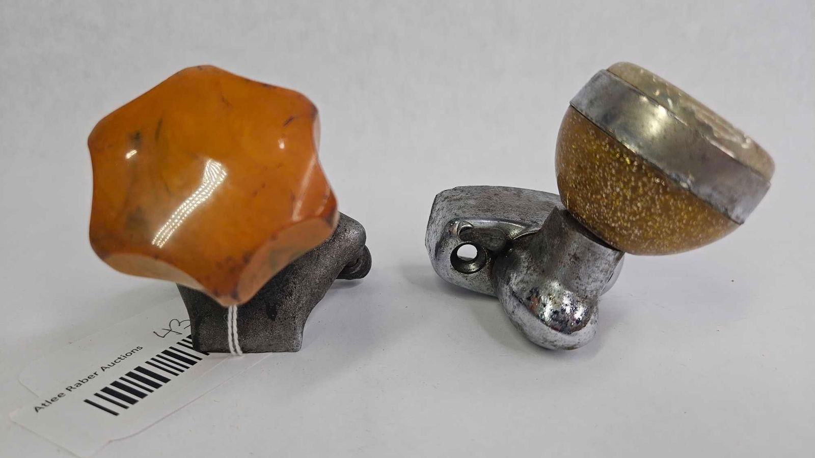 4 Enamel & Bakelite Suicide Knobs - 5