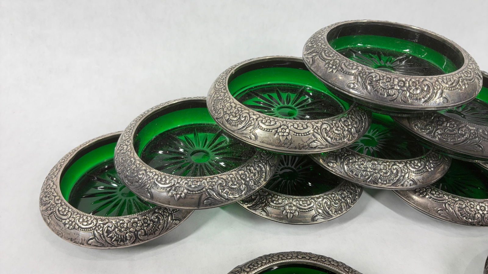 Sterling & Emerald Daisy Pattern Coasters - 4
