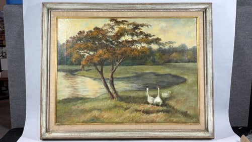 Golf Course Geese Original Painting By Alvie Urch