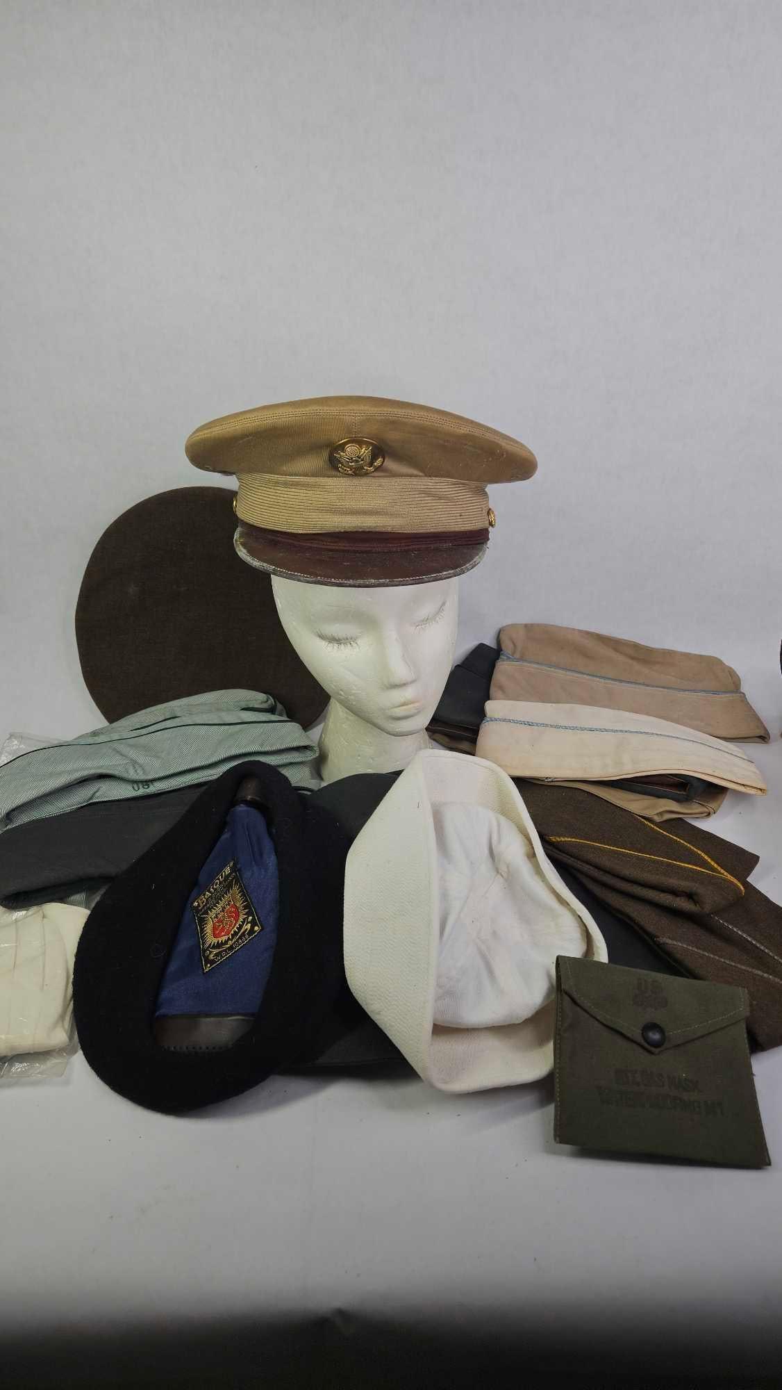 US Military Caps and Hats: Several different branches. WW2 mostly.