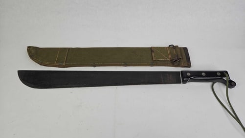 WWII US Military Ontario Knife Co. Machete w/ Nylon Sheath