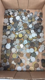 Lot of 6Lb of Foreign Currency Coins, Tokens and More