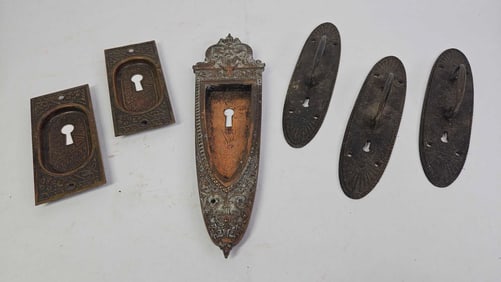 Early Victorian Style Door Hardware Lot of 6 Assorted Pcs.
