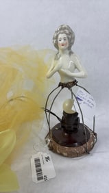 1920's Porcelain Lady Half Doll Boudoir Lamp Base
