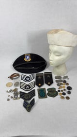 US Military, Naval, Air Force and More Hats, Badges, Pins, Buttons, Dog Tags and More