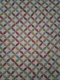 Hand Stitched Scalloped Edge Floral Pinwheel Quilt