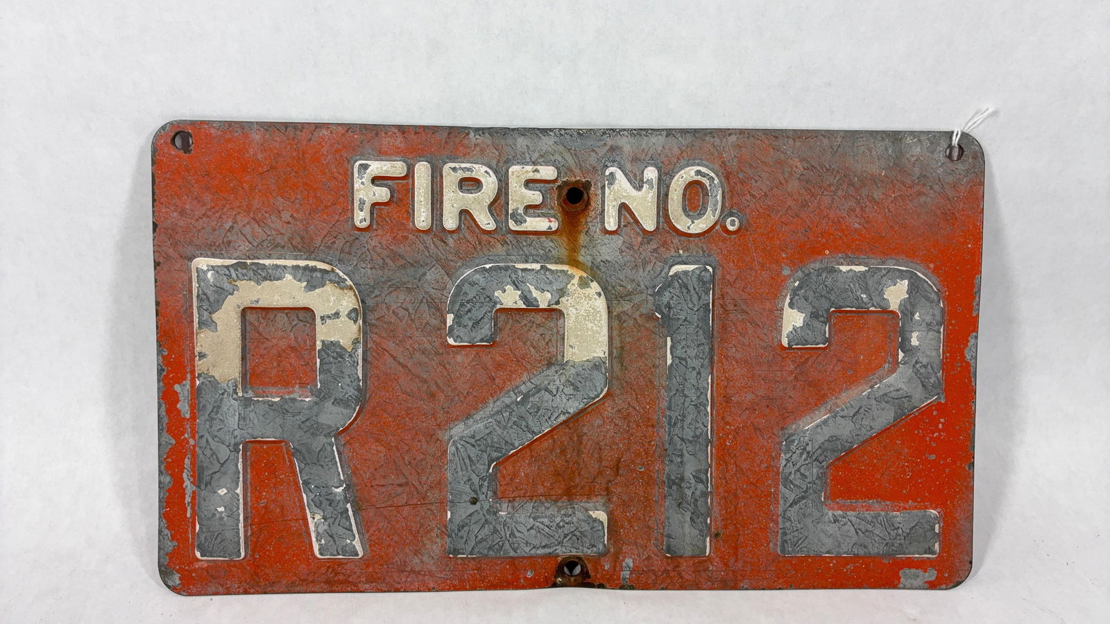 Early SSS Embossed Fire Marker Plate District Identification Number Plaque (1 of 5)