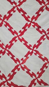 Hand Stitched Drunkards Path Quilted Back Quilt