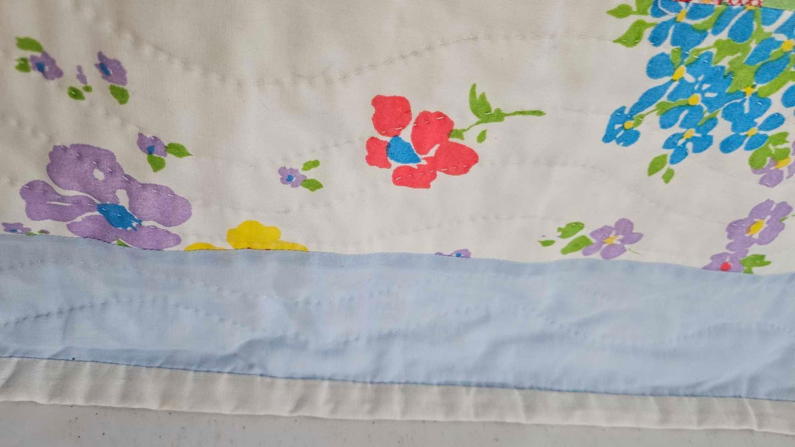 Hand Stitched Patchwork Feed Sack Bow Tie Quilt - 2