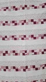 Hand Stitched Miniature Rose 9 Square Patch Quilt