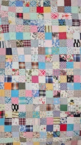 Vintage Hand Stitched Cotton Multi Pattern Patchwork Quilt