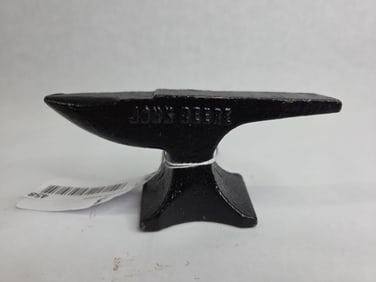 Cast Iron John Deere Embossed Painted Miniature Anvil
